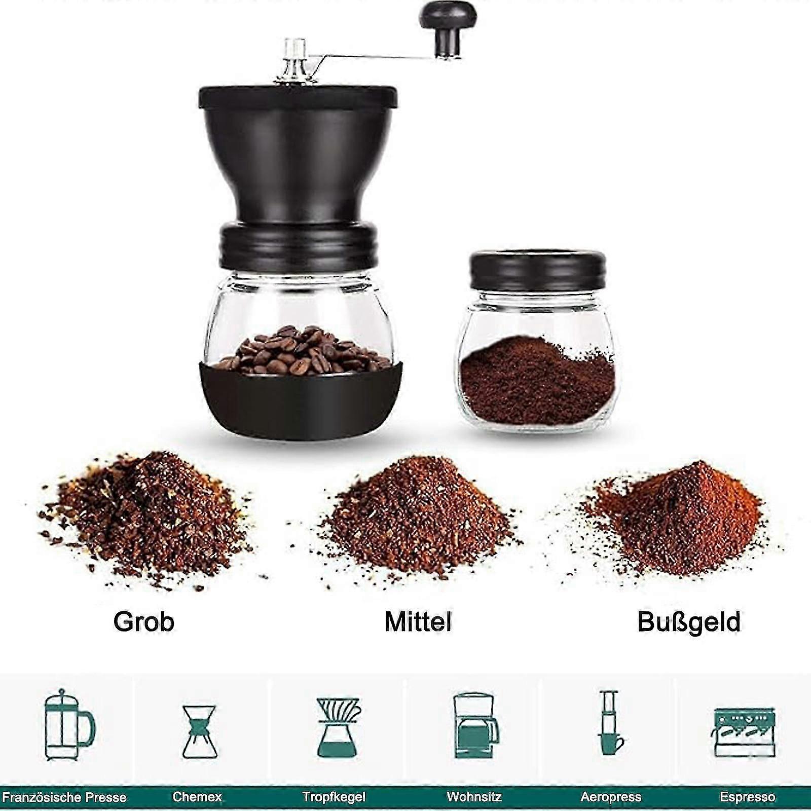 Manual Coffee Grinder Handheld Coffee Grinder With 2 Glass Jars