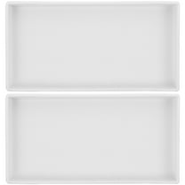 STRANDCHIC Stylish White Plastic Tray for Home Use with Smooth Surface 2Pcs
