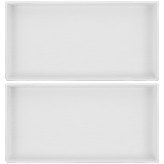 STRANDCHIC Stylish White Plastic Tray for Home Use with Smooth Surface 2Pcs