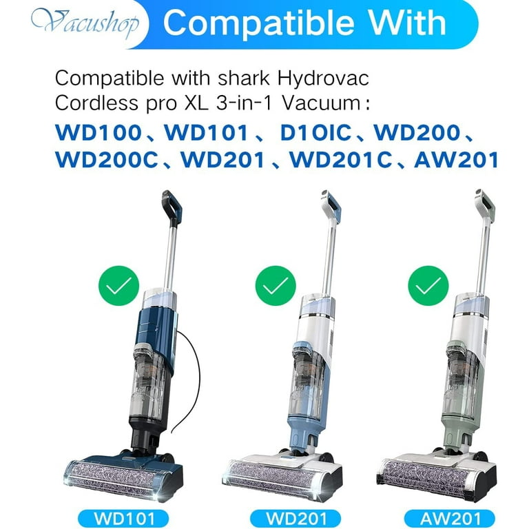 Kit Ricambio Spazzola E Filtri Per Shark HydroVac WDB1F2 – 2 Rulli + 4 Filtri + Spazzola, Compatibile WD101, AW201
