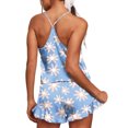 thumbnail image 5 of Tnhcen Soft Casual Print Pajamas Silky Spaghetti Straps Ruffled Camisole Shorts Fashionable Summer Lounge Nightwear XS-2XL, 5 of 5