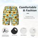 thumbnail image 3 of Balery White Blue Striped Sunflower Bañador para hombre, shorts de playa de secado rápido con entrepierna y forro de compresión-Large, 3 of 6