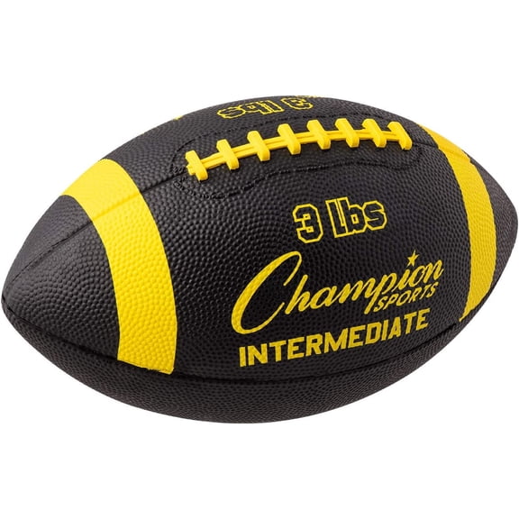Champion Sports Intermediate Size 3lb Weighted Training Football, Yellow/Black