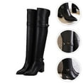 thumbnail image 4 of WORGEOUS 1 par de botas de mujer Otoño Invierno Botas altas hasta el muslo Botas gruesas de tacón alto para mujer, 4 of 7