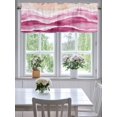 thumbnail image 4 of Curtain Valance for Windows,Summer Beach Gradient Water Ripple Kitchen Valances Rod Pocket Short Curtains,Rose Red Abstract Geometric Window Treatment Panel for Bedroom Bathroom 54"x18", 4 of 7