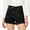 Black, variant on DOKOTOO Women's Jean Shorts High Waisted Stretchy Denim Shorts Summer Casual Rolled Hem Distressed Shorts Lightweight Zimbaplatinum Denim Shorts