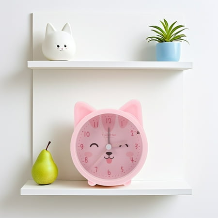 KALLORY Cat Alarm Clock Cartoon Battery Operated Energy Efficient Child
