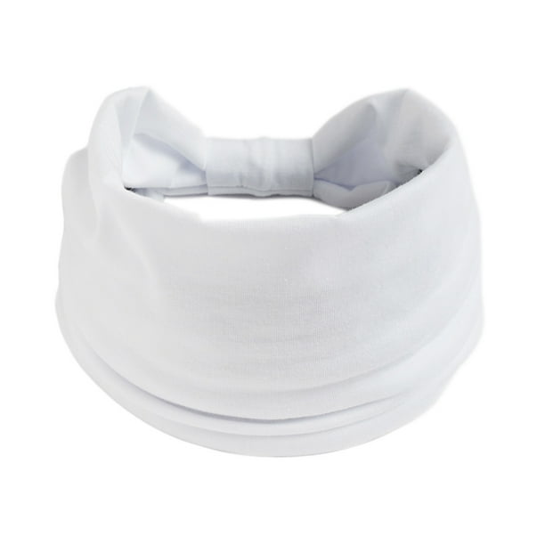 Zhuge Diadema elástica con lazo para yoga para mujer, banda para el cabello anudada, turbante (blanco)