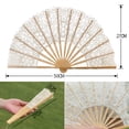 thumbnail image 6 of Grofry Handheld Fan Vintage Style Folding Fan with Lace Trim And Tassel Pendant Elegant Fabric And Bamboo Hollowed Hand Fan for Wedding Party, 6 of 7