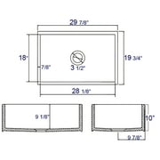 ALFI brand AB510-W White 30 Contemporary Smooth Apron Fireclay Farmhouse Kitchen Sink