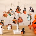 thumbnail image 2 of LAMIRO 24 Pcs Halloween Ornaments Wooden Halloween Decorations for Tree Pumpkin Wood Cutout Vintage Halloween Black Cat Bat Hanging Pendants Retro Halloween Decor for Small Tree Holiday Party Home, 2 of 4