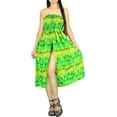 thumbnail image 4 of HAPPY BAY Women's Beach Summer Ruffle Tube Top Midi Evening Dress Strapless Dresses for Women One Size Lime, Palm Tree, 4 of 4