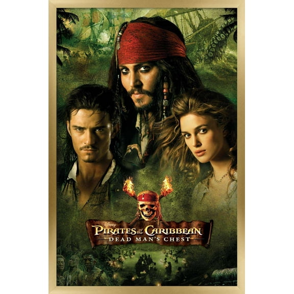 Disney Pirates of the Caribbean: Dead Man's Chest - Group Wall Poster, 14.725" x 22.375", Framed