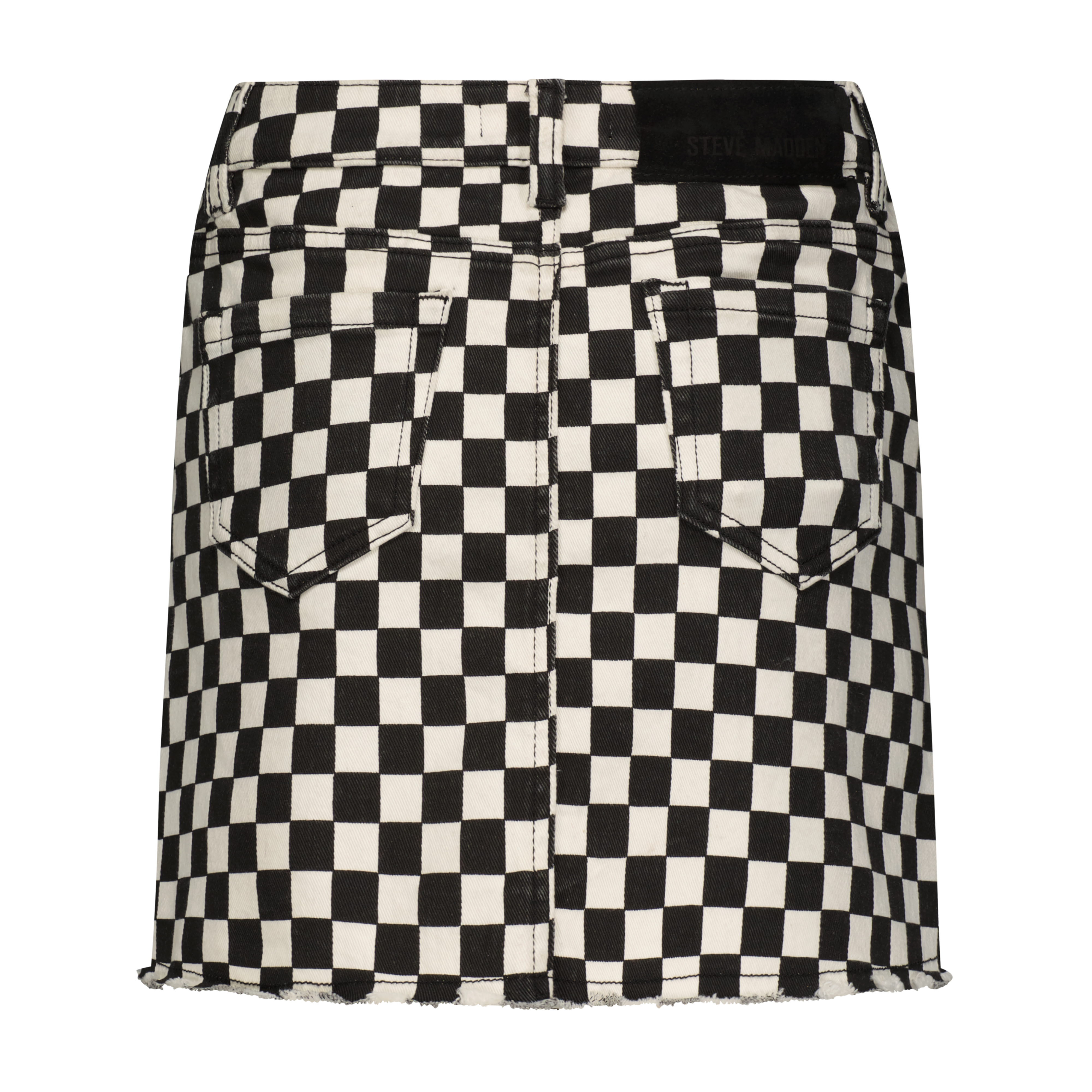 Black and white 2024 checkered skirt denim