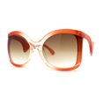 thumbnail image 2 of Womens Oversized Thick Plastic Unique Wavy Arm Butterfly Sunglasses Clear Red Brown, 2 of 5