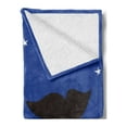thumbnail image 2 of Whale Soft Flannel Fleece Throw Blanket, Mammal in the Ocean Moon and Stars Kid Friendly Design, Cozy Plush for Indoor and Outdoor Use, 50" x 70", Blue Grey and Pale Blue, by Ambesonne, 2 of 5