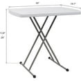 thumbnail image 2 of VINGLI Small Adjustable Folding Table, 13.8 in-28 in Height Personal Laptop TV Tray, HDPE Plastic Top with Steel Frame, 30 inch, White, 2 of 8
