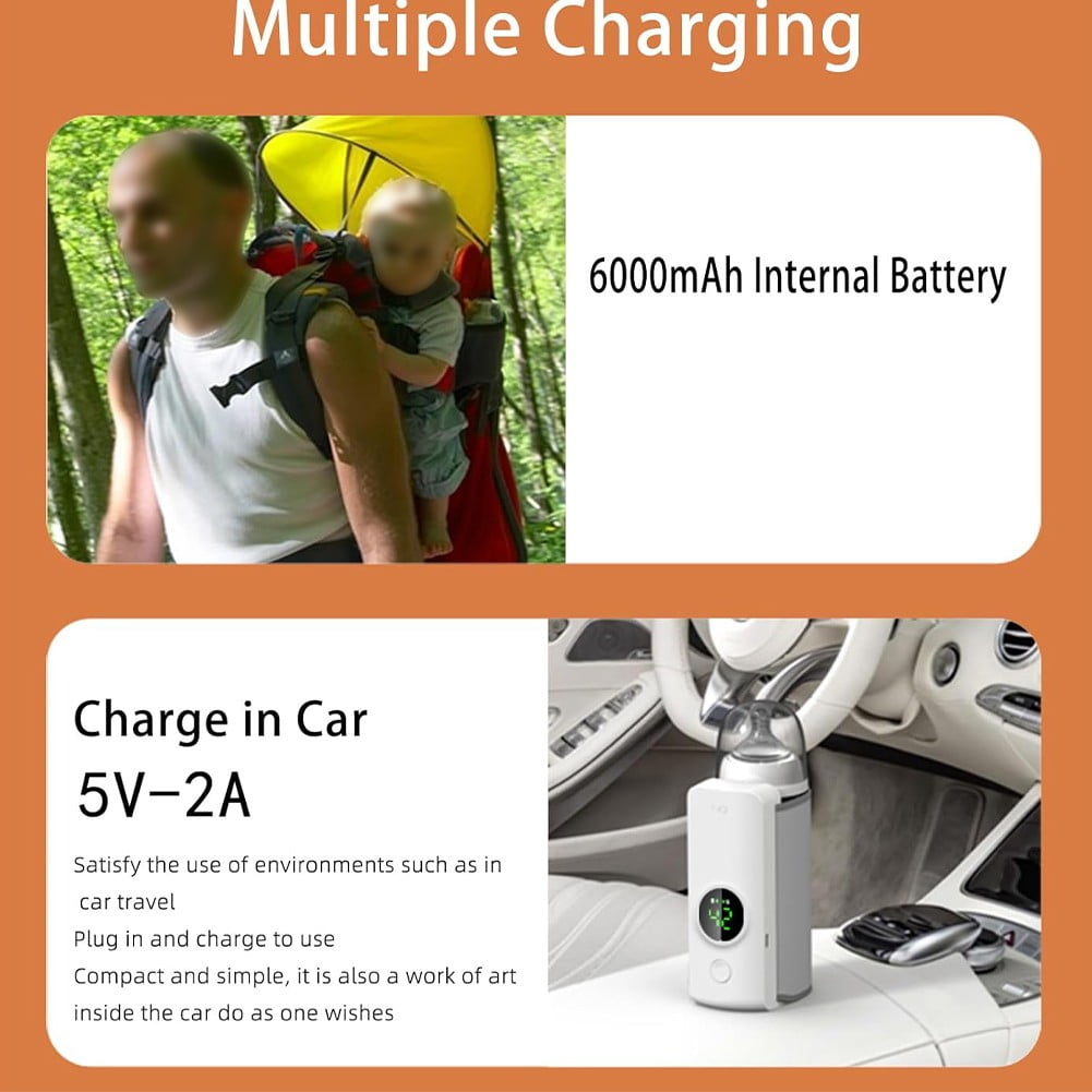 Portable Bottle Warmer Electric Baby Bottle Warmer 6000 mAh on the Travel