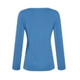 thumbnail image 4 of LISTHA Long Sleeve Shirt Women 2025 Crop Tops Square Neck Basic Y2k T Shirts Slim Fit Clothes #1Blue M, 4 of 6