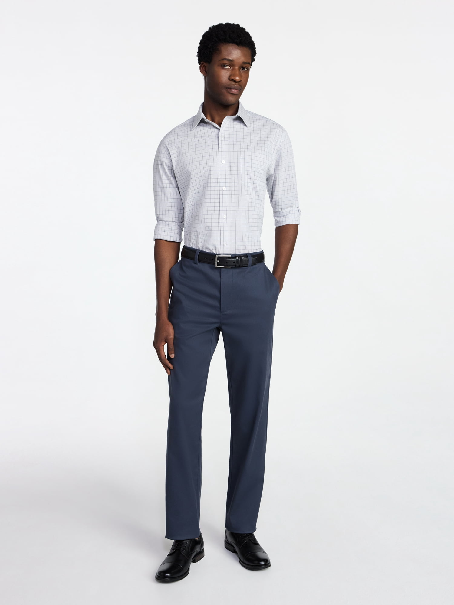George Men's and Big Men's Classic Dress Shirt with Long Sleeves, Sizes S-3XL