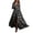 Black, variant on Women Dresses Retro Plaid A Line Puff Long Sleeve Square Neck Flowy Maxi Length Dress for Women Brown M