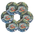 thumbnail image 7 of Yayeee 6 PCS Drink Coasters with Holder Set Woven Absorbent Round Tabletop Hot Pad, Red Goldfish, 7 of 7
