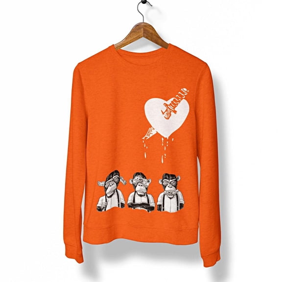 3 WISE MONKEYS Graphic Crewneck Sweatshirt