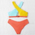 thumbnail image 6 of FAFWYP Womens Sexy Color Block Bikini Set Halter Swimsuit Two Piece Bathing Suit Beachwear Swimwear, 6 of 8