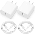 thumbnail image 1 of Cargador para iPhone [certificado MFi] Paquete de 2 adaptadores de cargador rápido de pared PD USB C de 20 W con 2 paquetes de 6 pies tipo C a cable Lightning compatible con iPhone 14 13 12 11 Pro Max, 1 of 3
