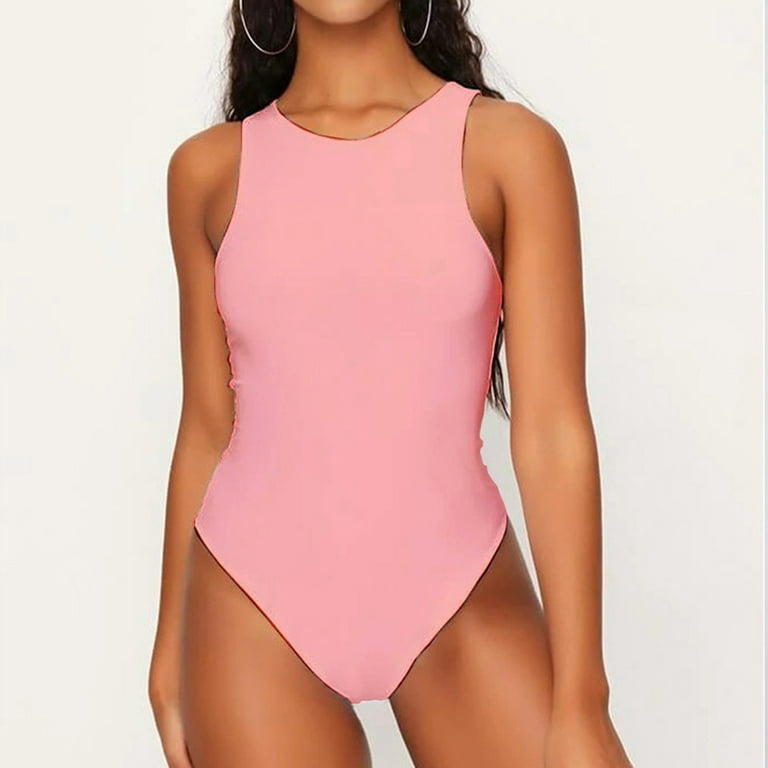 Final Sale Plus Size Ribbed Faux Wrap Sleeveless Bodysuit in Neon