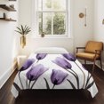 thumbnail image 4 of Elegant Tulip Large Tapestry for Bedroom Wall Hanging Tapestry,Purple White Botanical Long Tree Leaves Ceiling Backdrop Tapestries Poster Blanket Wall Decor for Teens Room Living Room Dorm 100" x 59", 4 of 8