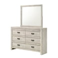 thumbnail image 7 of 4pc Rustic Beige Gray Finish Bedroom Furniture King Bed Dresser Mirror Nightstand Set, 7 of 7