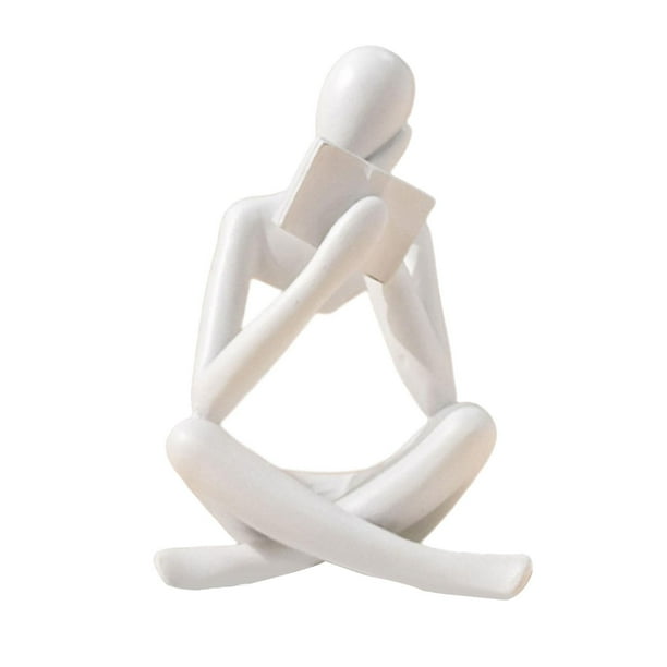Estatua de pensador, escultura de resina, estilo nórdico, artesanía, figura humana, adornos artísticos. 8cmx6cmx12cm
