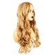 thumbnail image 1 of Long Curly Hair Wig Yellow Color Centre Parting Hairstyle Adjust Buckle Wavy Wigs for Women Chemical Fiber, 1 of 5