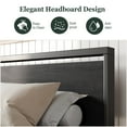 thumbnail image 5 of Amolife Full Size Bed Frame, Heavy Duty Metal Platform Bed with Wooden Headboard & Footboard, Black Oak, Adult, 5 of 9