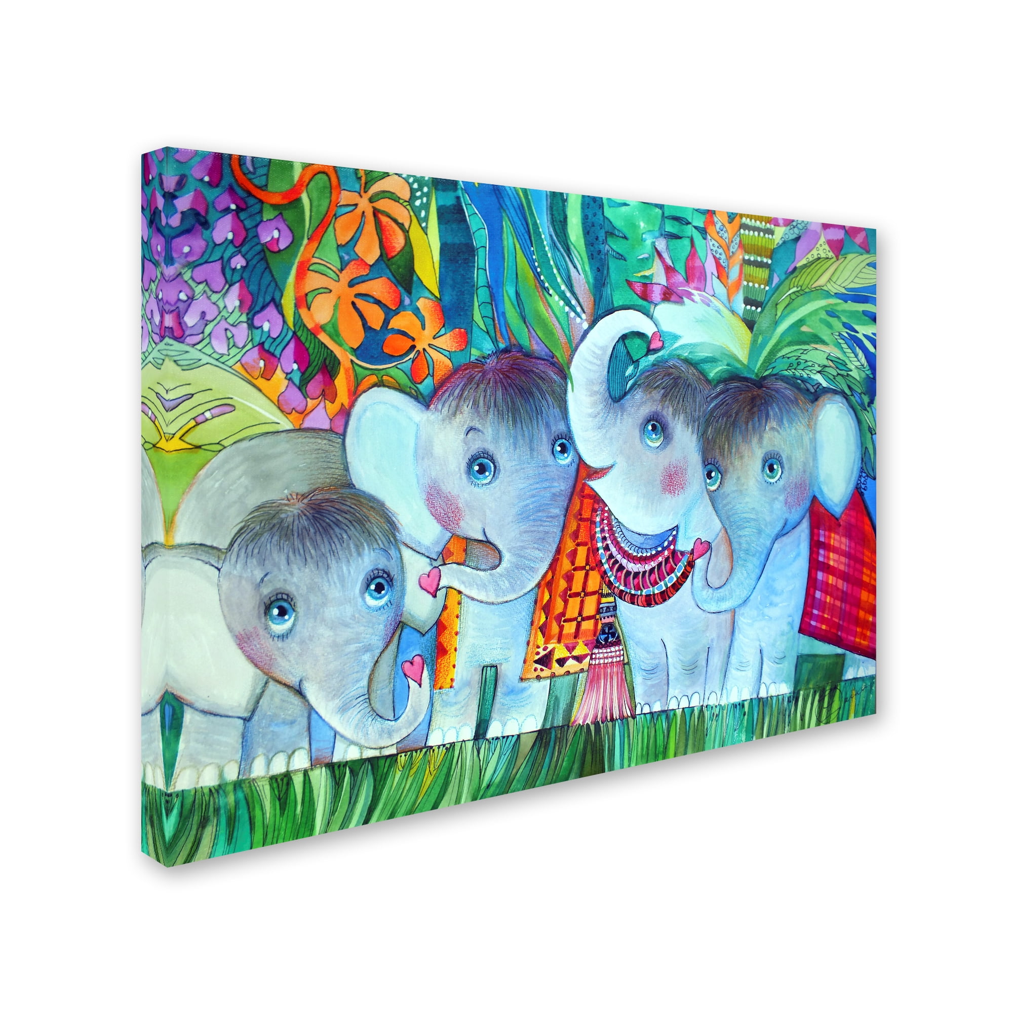 Trademark Fine Art 'Baby Elephant' Canvas Art by Oxana Ziaka