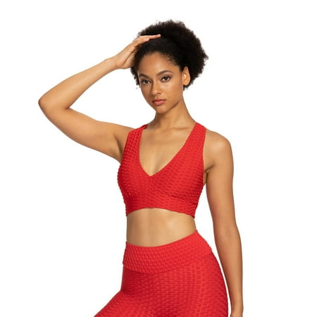 

TTSQY Women s Crisscross Beauty Back Sports Underwear Gathere Type Fitness Vest Bra