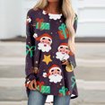 thumbnail image 1 of Blouses pour Femmes Décontractées Imprimées de Noël à Manches Longues et Col Rond, Tailles Plus en Liquidation, 1 of 5