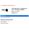 thumbnail image 2 of Turn Signal Switch - Compatible with 1994 - 1995 Nissan Pathfinder, 2 of 2