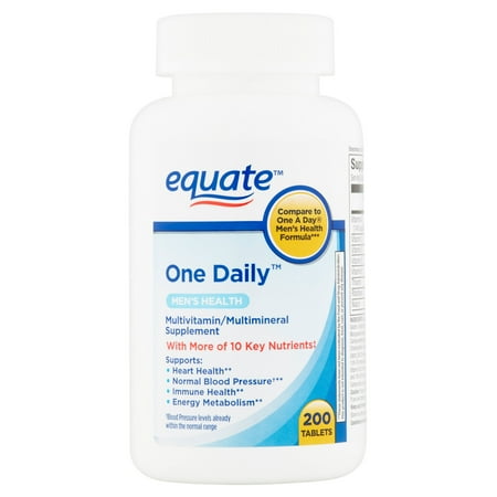 Equate Men's Health Formula One Daily With Lycopene Dietary Supplement, 200 ct