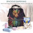 thumbnail image 4 of Japuie Whimsical Dragon Color Cool Print Mummy Backpack for Moms,Waterproof Diaper Bag with Adjustable Straps,Baby Care Nappy Bag,Maternity Mummy Backpack for Travel, Baby and Everyday Use, 4 of 4
