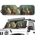 thumbnail image 2 of FUIALDOLG Forest Horse Car Windshield Sun Shade for Car Front Window Block UV Rays Foldable Sun Visor Protector Sunshade to Keep Your Vehicle Cool 52.95”x 16.14”, 2 of 7
