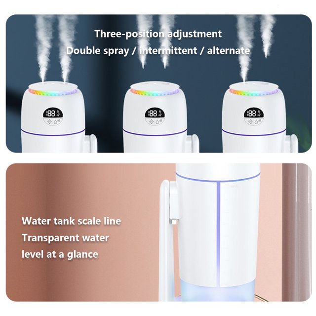Humidificador de aire USB esterilización UV 5200 mAh con luz (blanco con soporte) Ndcxsfigh Libre de BPA