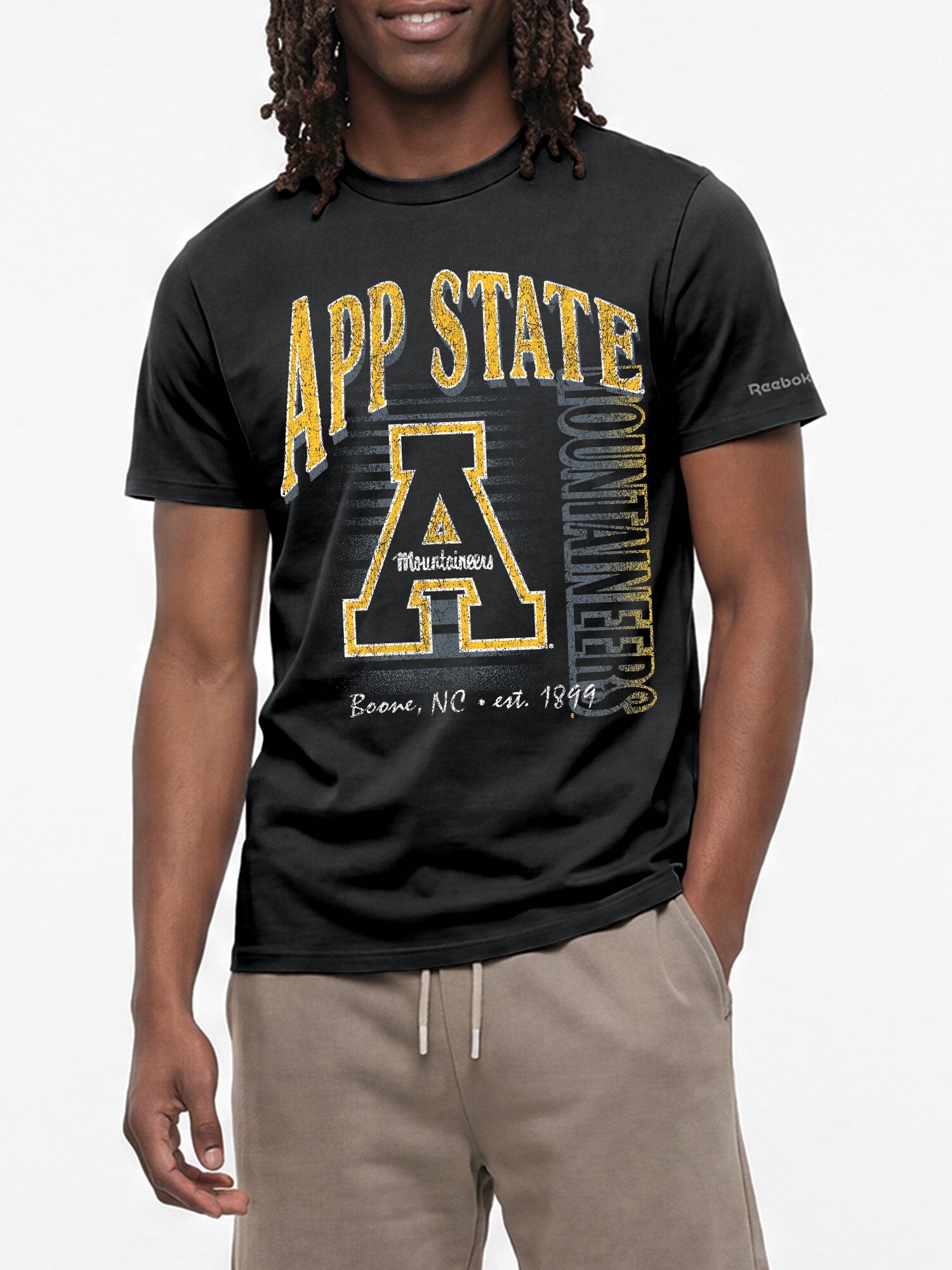 Appalachian State Mountaineers Reebok Mens Crew Neck Short Sleeve T-Shirt