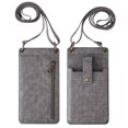 thumbnail image 1 of Bolsos Bandolera para Mujer Pequeño Cuero Vegano Mini Cartera de Hombro Monedero Acolchado,Gris Oscuro, 1 of 5