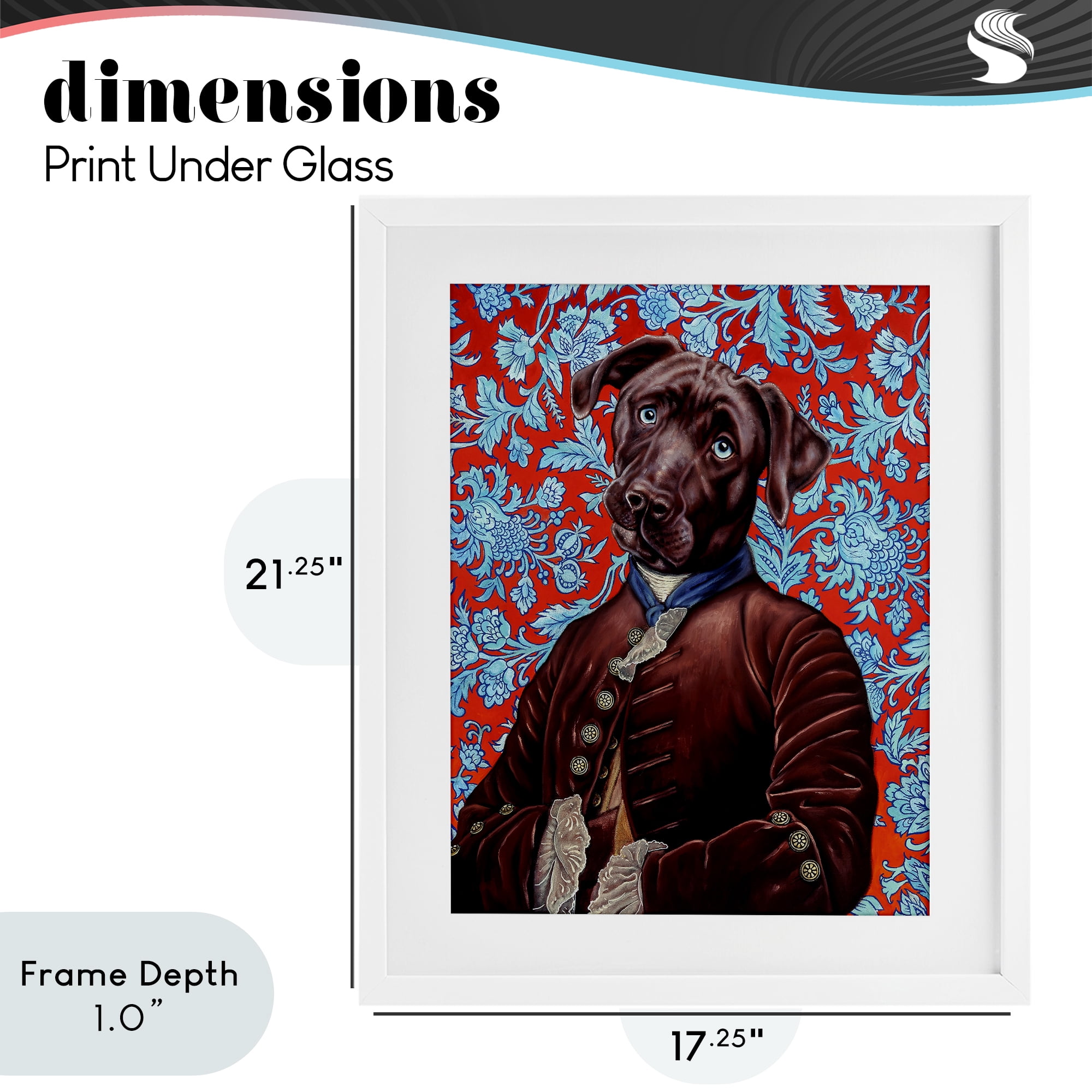 Stupell Industries Charming Labrador Composition White Framed Print Under Glass, design by Jane R. Talton