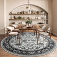 thumbnail image 3 of Noahas 6 ft Round Rugs for Living Room Bedroom Rug Circle Area Rug for Dining Room Table Throw Neutral Vintage Circular Rugs Washable Soft Comfortable Black, 3 of 8