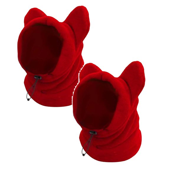 2Pcs Dog Winter Hat With Ear Warmer, Cute Pet Snood Hood, Soft Fleece Adjustable For Small Medium Puppy Dogs 2026