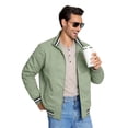 thumbnail image 3 of GrmtClth Men Casual Stand Collar Solid Color Sports Jacket Lightweight All Match Windproof Overcoat for Spring Autumn Daily Wear Green S, 3 of 7