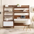 thumbnail image 5 of Modway Bixby 2-Piece Wood Office Desk and Bookshelf in Walnut/White, 5 of 5